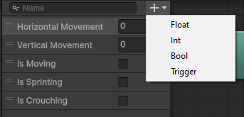 Character Animator Controller Create Parameter