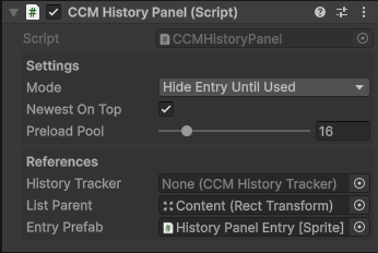 History Panel Component