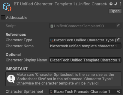 Unified Character Template