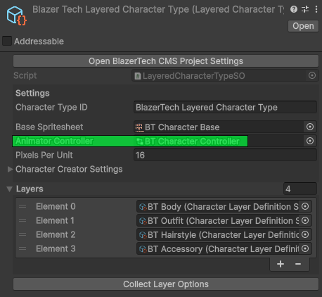 Animator Controller Field in Inspector