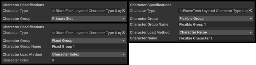 Character Group Types