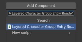 Add Layered Character Template Renderer Component