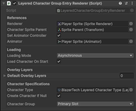 Layered Character Group Entry Renderer Component