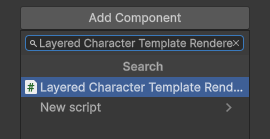 Add Layered Character Template Renderer Component