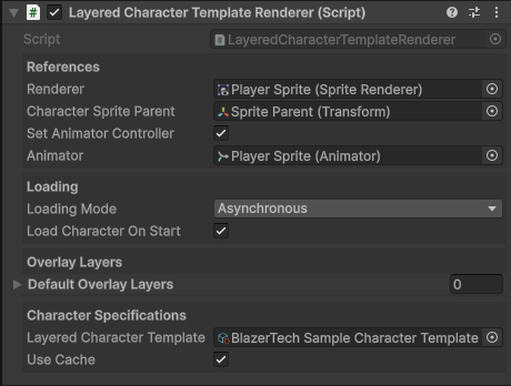 Layered Character Template Renderer Component
