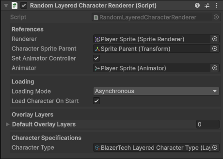 Random Layered Character Renderer Component