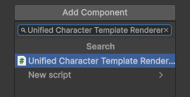 Add Unified Character Template Renderer Component