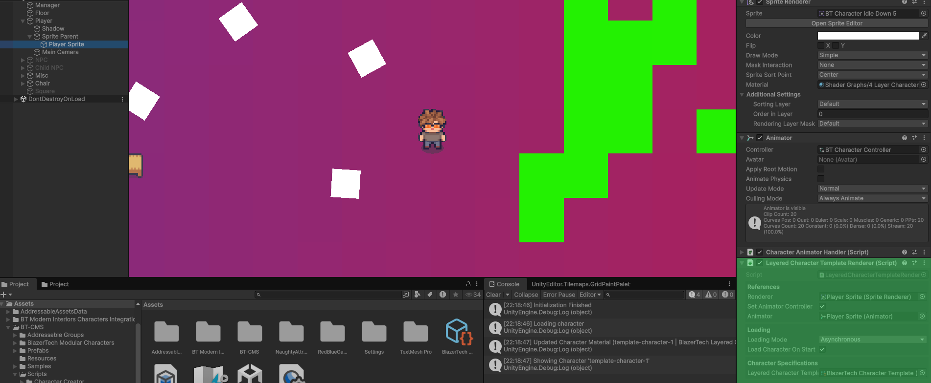 Layered Character Template Renderer Component Example