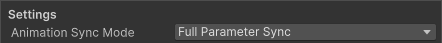 Animation Sync Mode: Full Paramter Sync