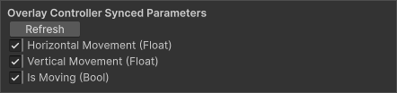 Overlay Controller Synced Parameters Section