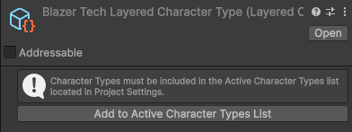 Add Character Type to list